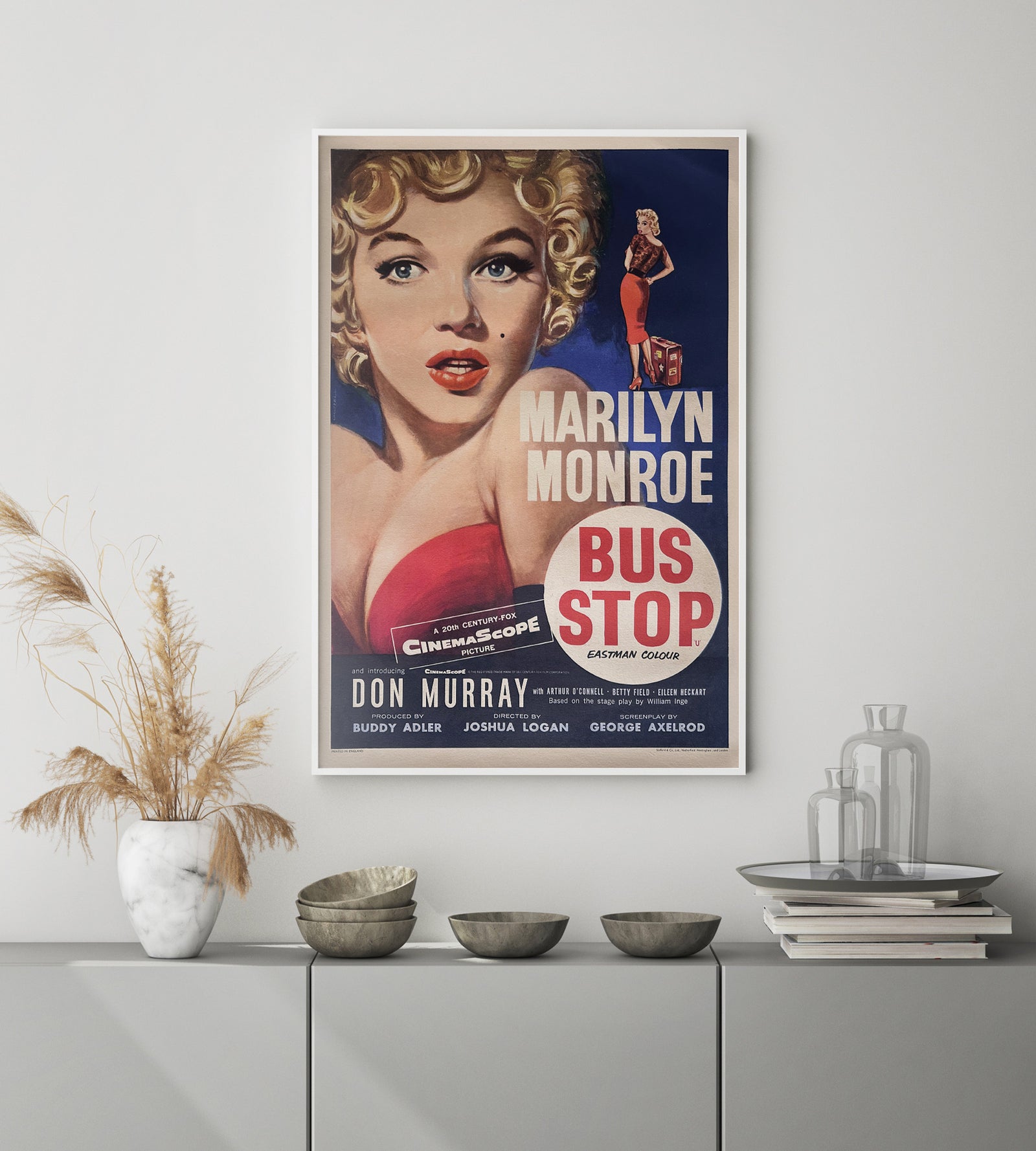 Bus Stop 1956 UK Double Crown Film Movie  Poster, Tom Chantrell