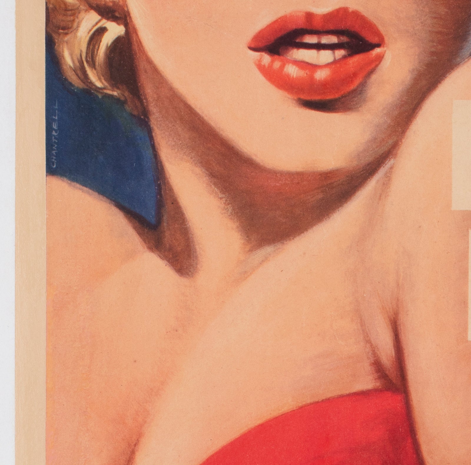 Bus Stop 1956 UK Double Crown Film Movie  Poster, Tom Chantrell - detail