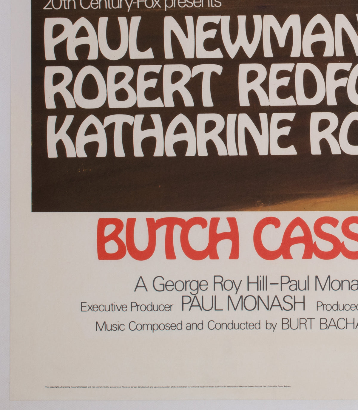 Butch Cassidy and the Sundance Kid 1969 UK Quad Film Movie Poster, Tom Beauvais - detail
