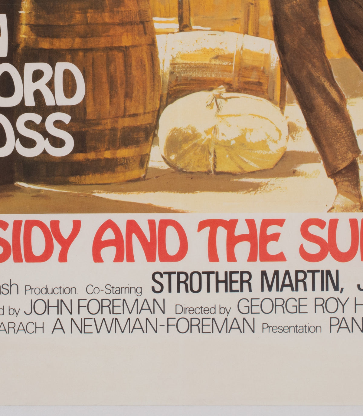 Butch Cassidy and the Sundance Kid 1969 UK Quad Film Movie Poster, Tom Beauvais - detail