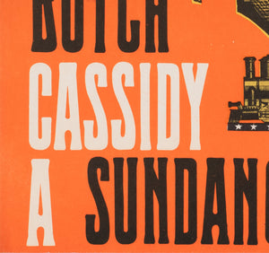 Butch Cassidy and the Sundance Kid 1970 Czech A3 Film Movie Poster, Stanner - detail