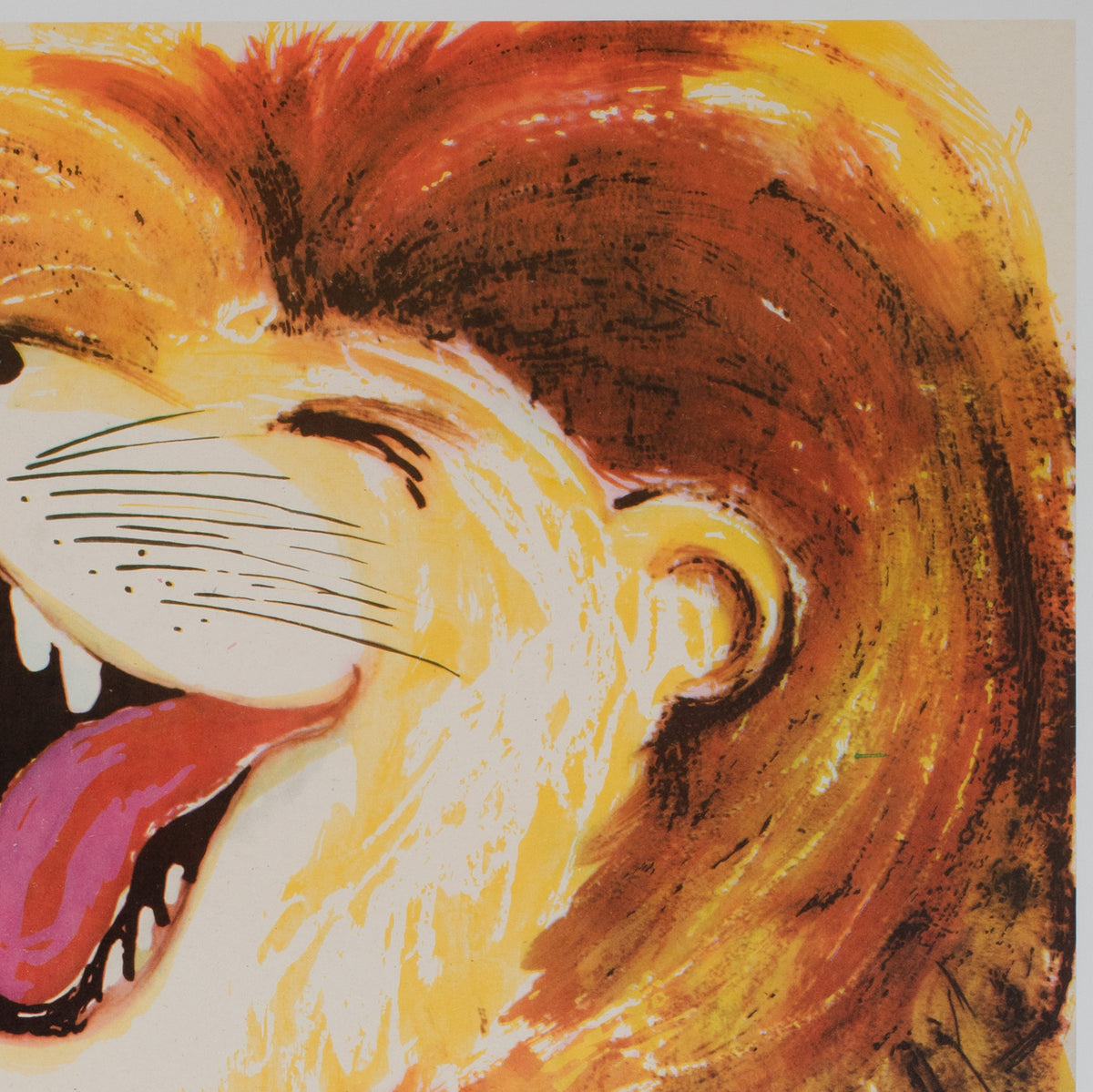 Cyrk Polish Circus Poster Clown and Lion R1982, Miedza-Tomaszewski - detail