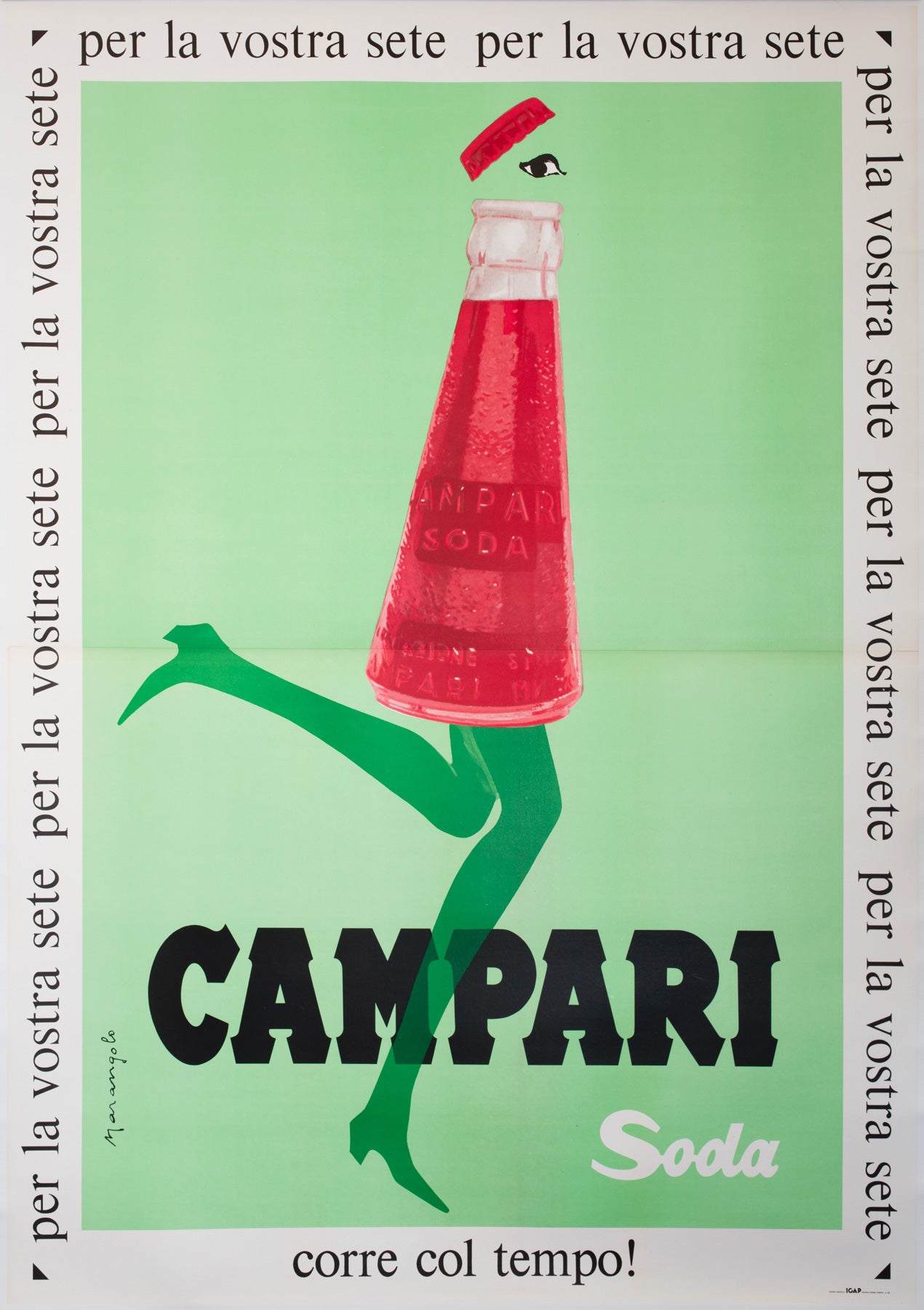 Campari Soda 1968 Italian Beverage Advertising Poster, Franz Marangolo