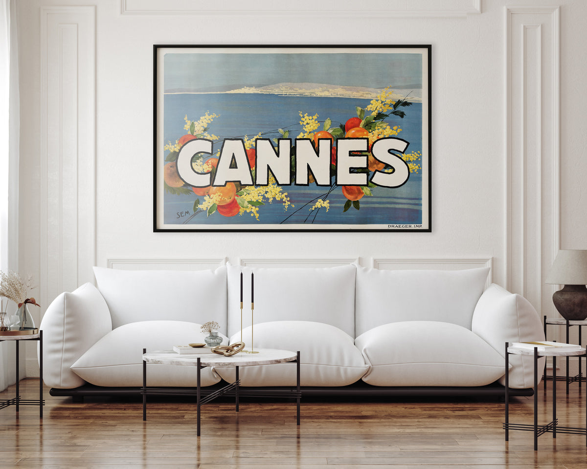 Cannes 1930 French Advertising Travel Poster, George Goursat