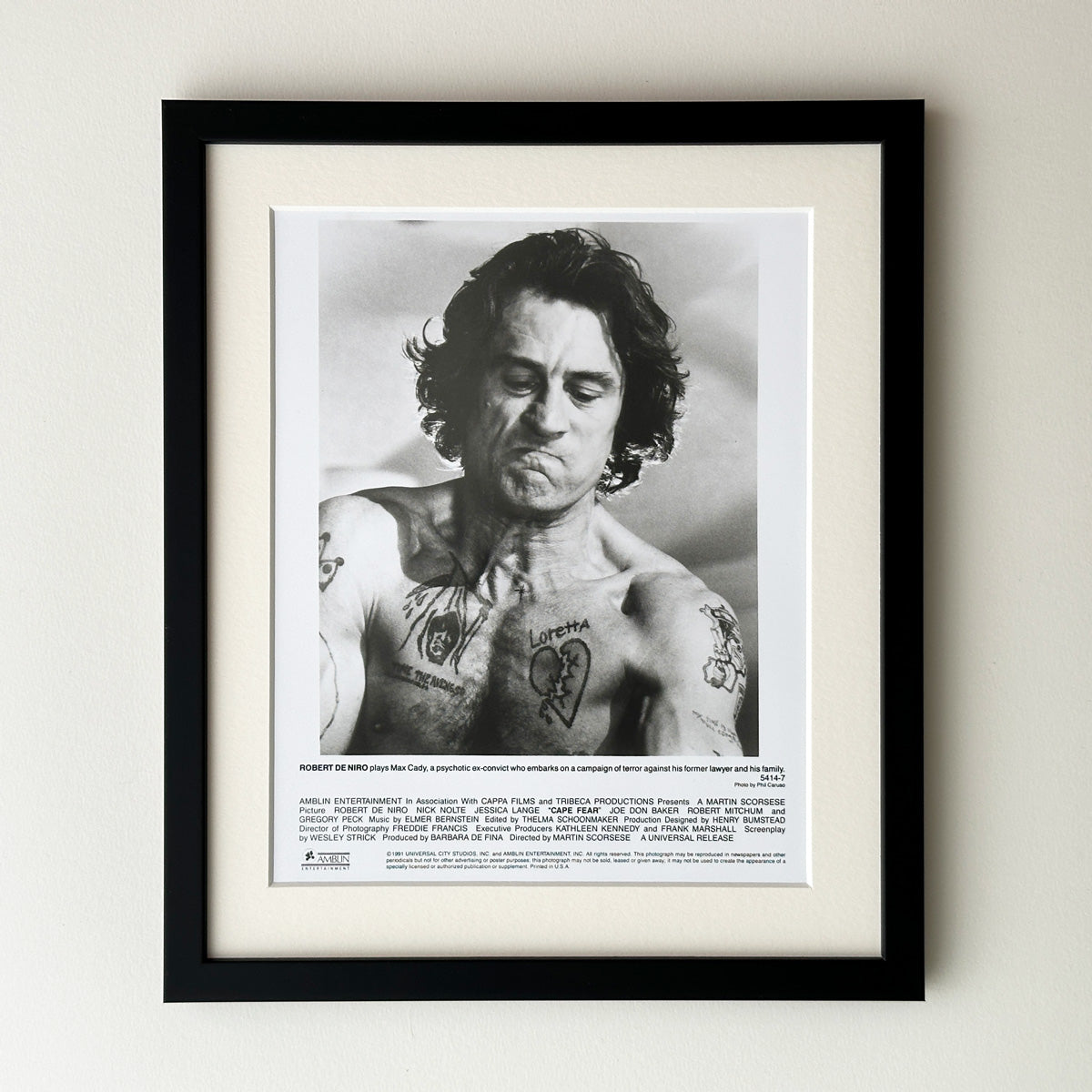 Cape Fear (1991) Robert De Niro Publicity Film Movie Still - Framed