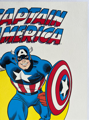 Captain America 1980s Vintage Marvel US Poster - detail
