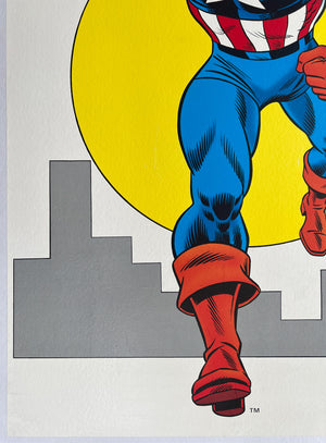 Captain America 1980s Vintage Marvel US Poster - detail