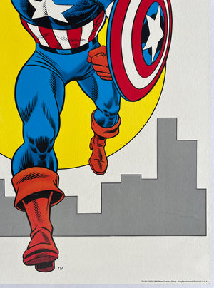 Captain America 1980s Vintage Marvel US Poster - detail