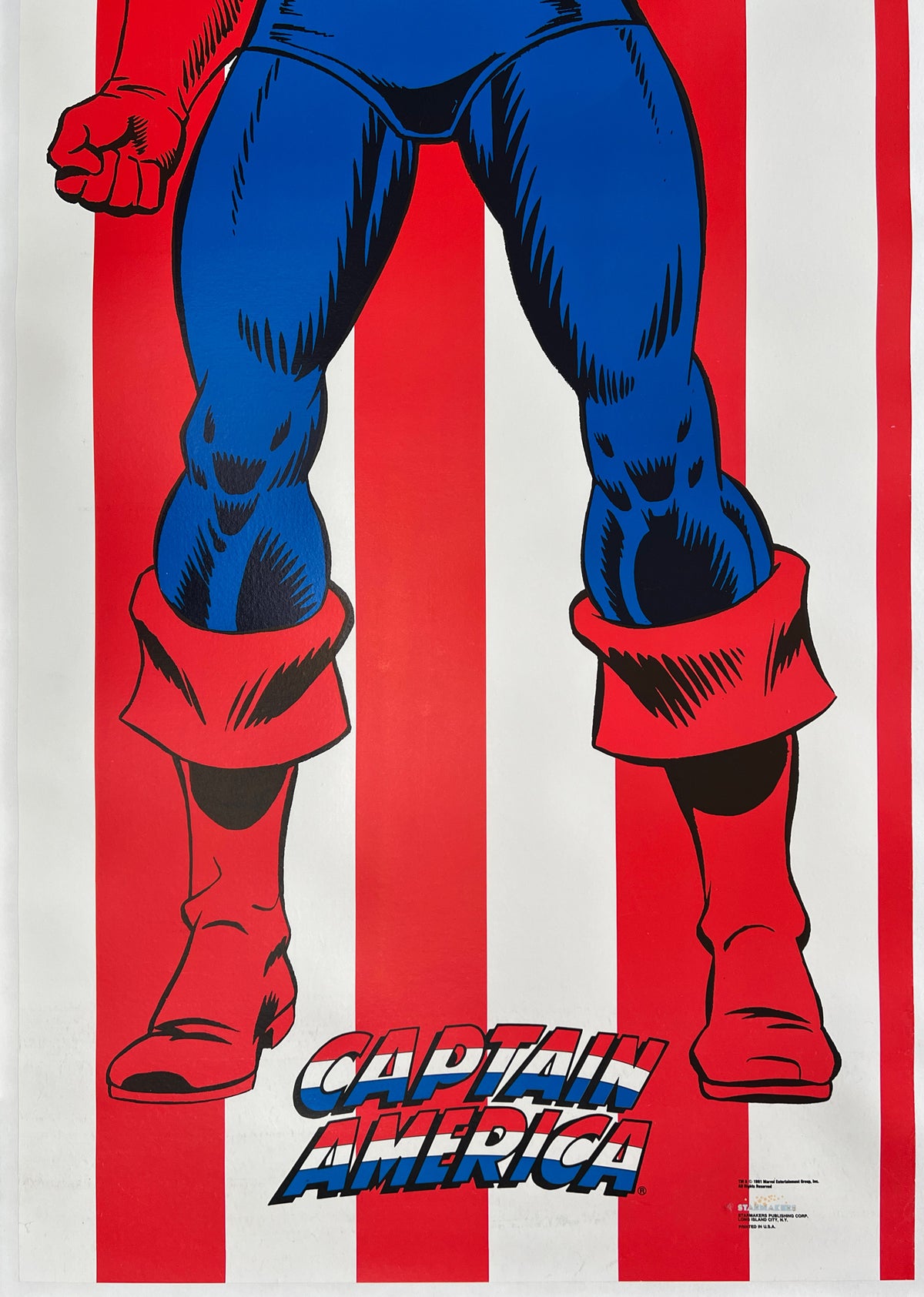 Captain America 1991 Marvel Door Panel Poster - detail
