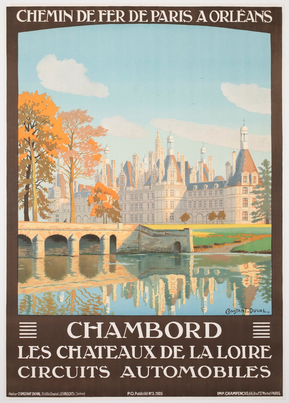 Chambord c1925 French Travel Advertsing Poster Constant Duval