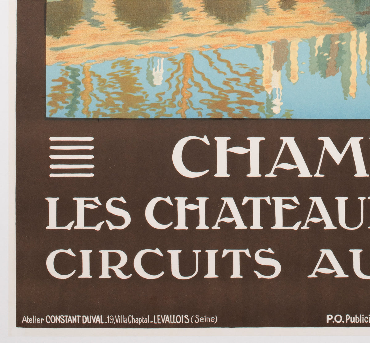 Chambord c1925 French Travel Advertsing Poster Constant Duval - detail