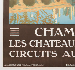 Chambord c1925 French Travel Advertsing Poster Constant Duval - detail