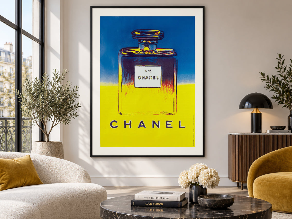 Chanel Blue Yellow 1997 French Advertising Poster, Andy Warhol