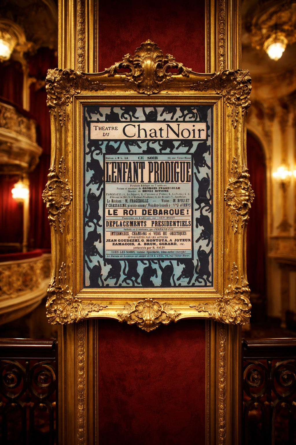 Chat Noir 1894 French Theatre Advertising Poster Henri Riviere