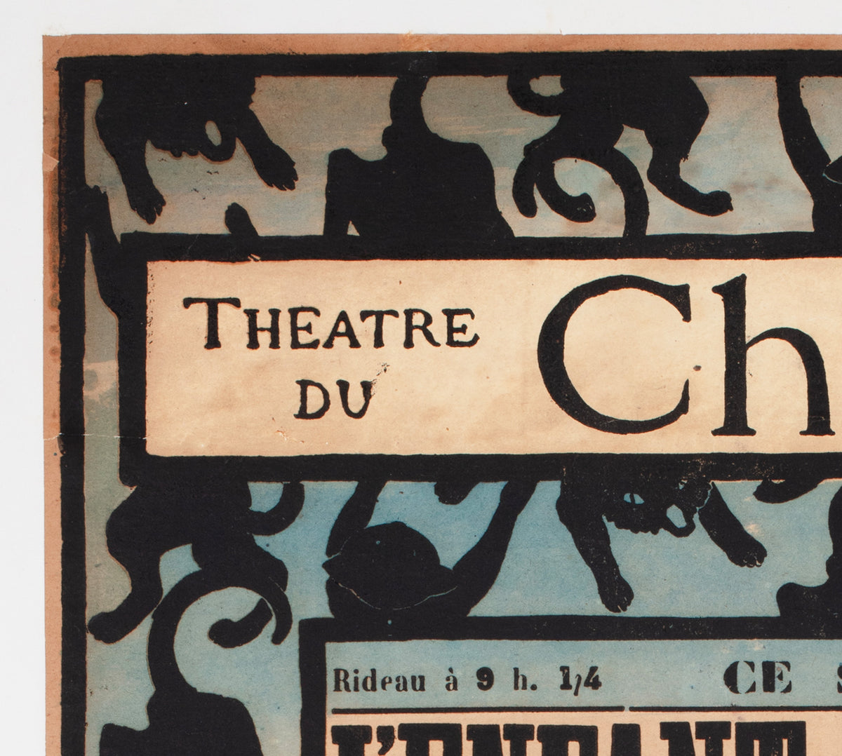 Chat Noir 1894 French Theatre Advertising Poster Henri Riviere - detail