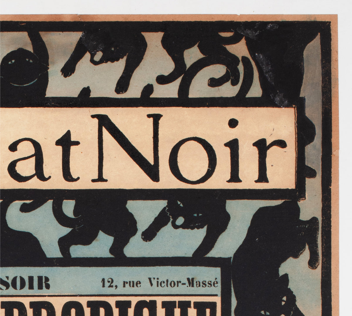 Chat Noir 1894 French Theatre Advertising Poster Henri Riviere - detail