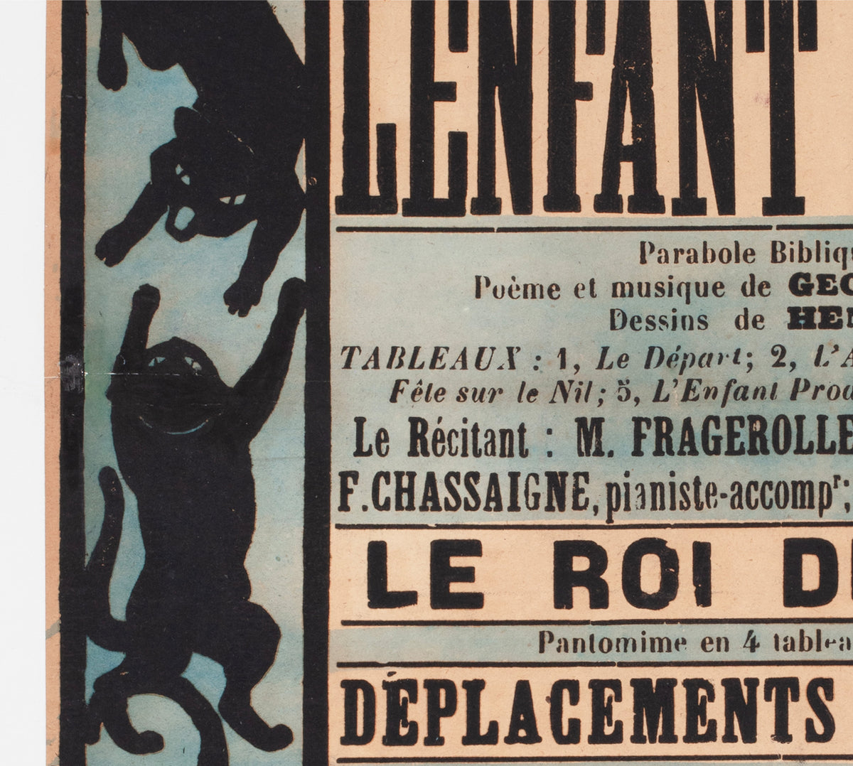 Chat Noir 1894 French Theatre Advertising Poster Henri Riviere - detail