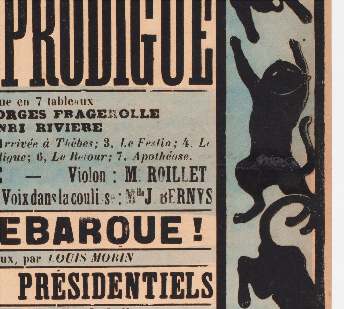Chat Noir 1894 French Theatre Advertising Poster Henri Riviere - detail