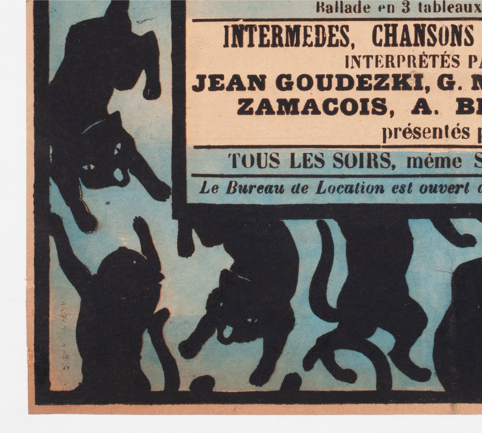 Chat Noir 1894 French Theatre Advertising Poster Henri Riviere - detail