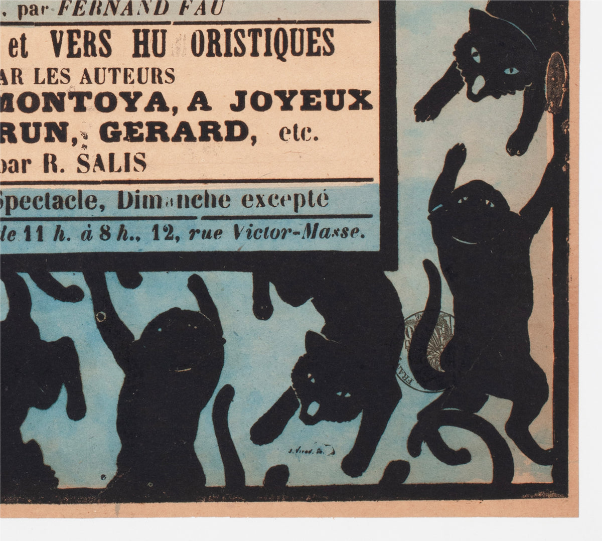 Chat Noir 1894 French Theatre Advertising Poster Henri Riviere - detail