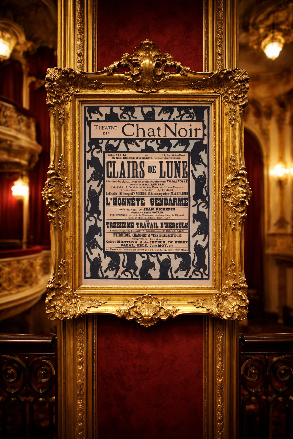 Chat Noir 1896 French Theatre Advertising Poster Henri Riviere