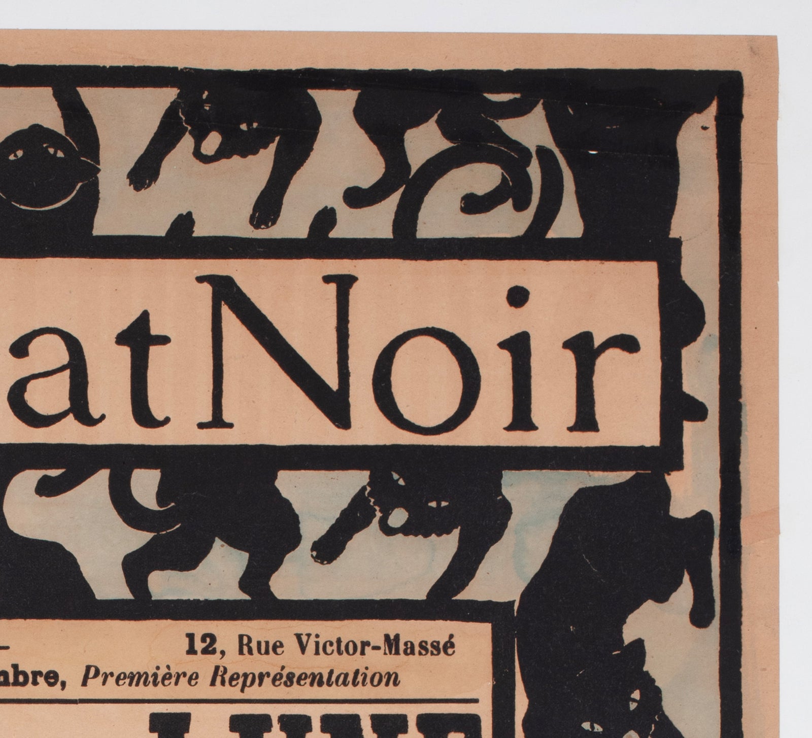 Chat Noir 1896 French Theatre Advertising Poster Henri Riviere - detail