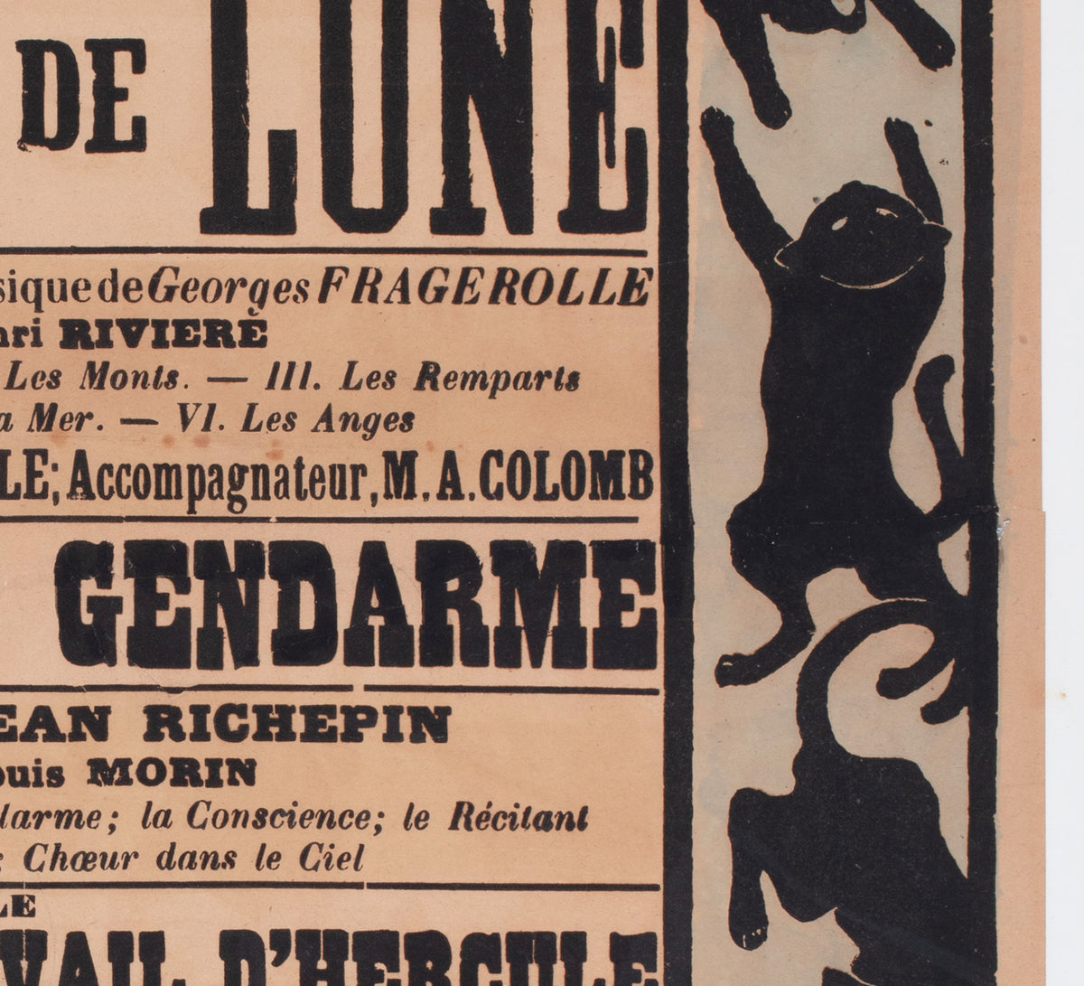 Chat Noir 1896 French Theatre Advertising Poster Henri Riviere - detail