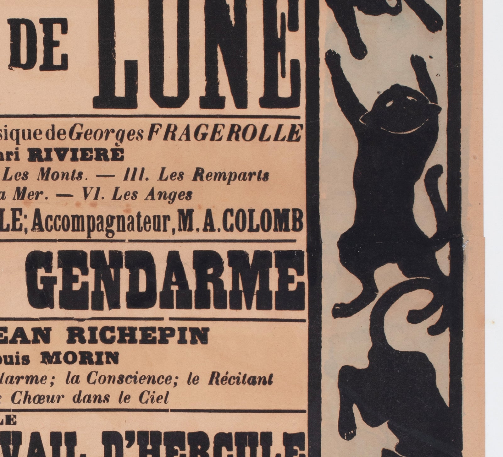 Chat Noir 1896 French Theatre Advertising Poster Henri Riviere - detail