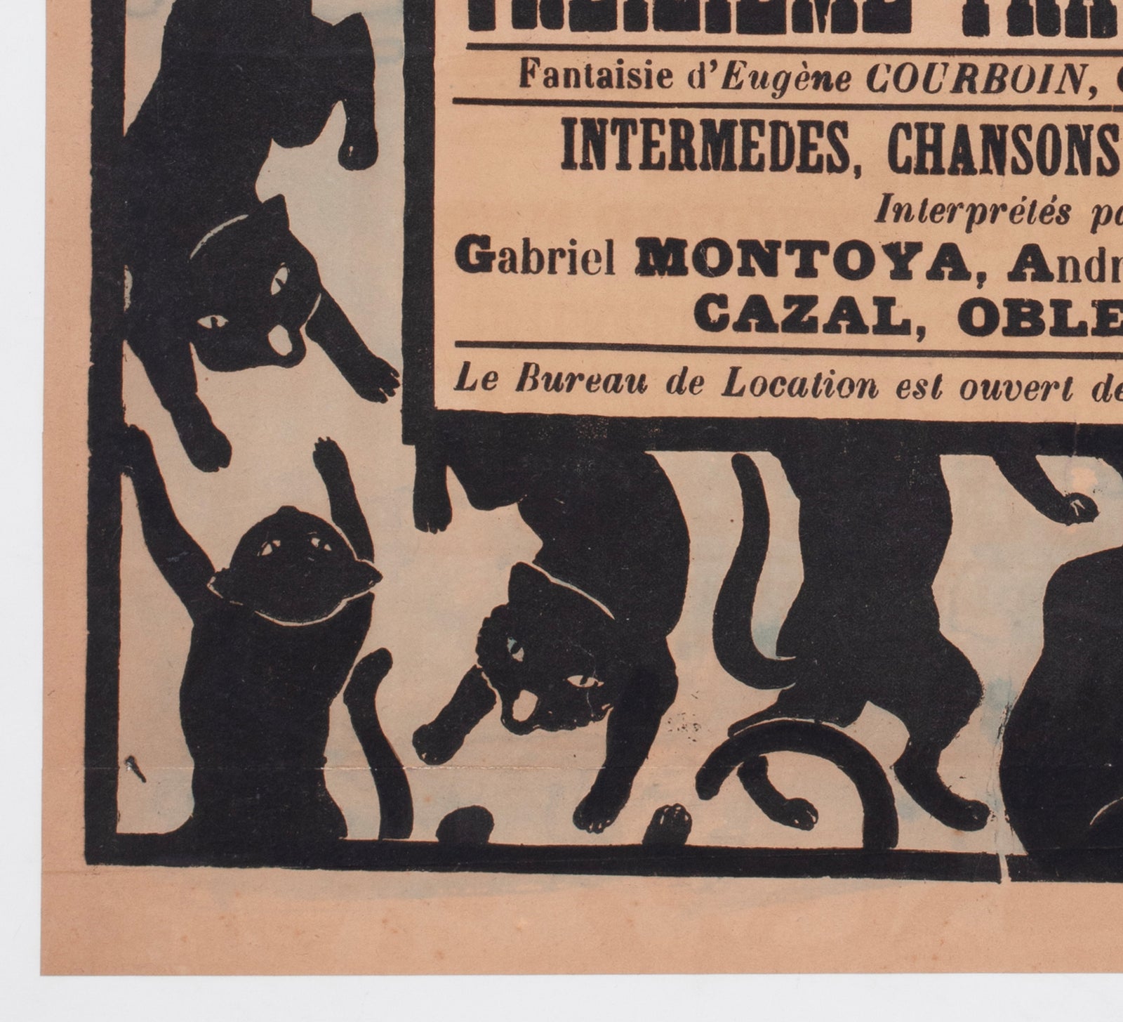 Chat Noir 1896 French Theatre Advertising Poster Henri Riviere - detail