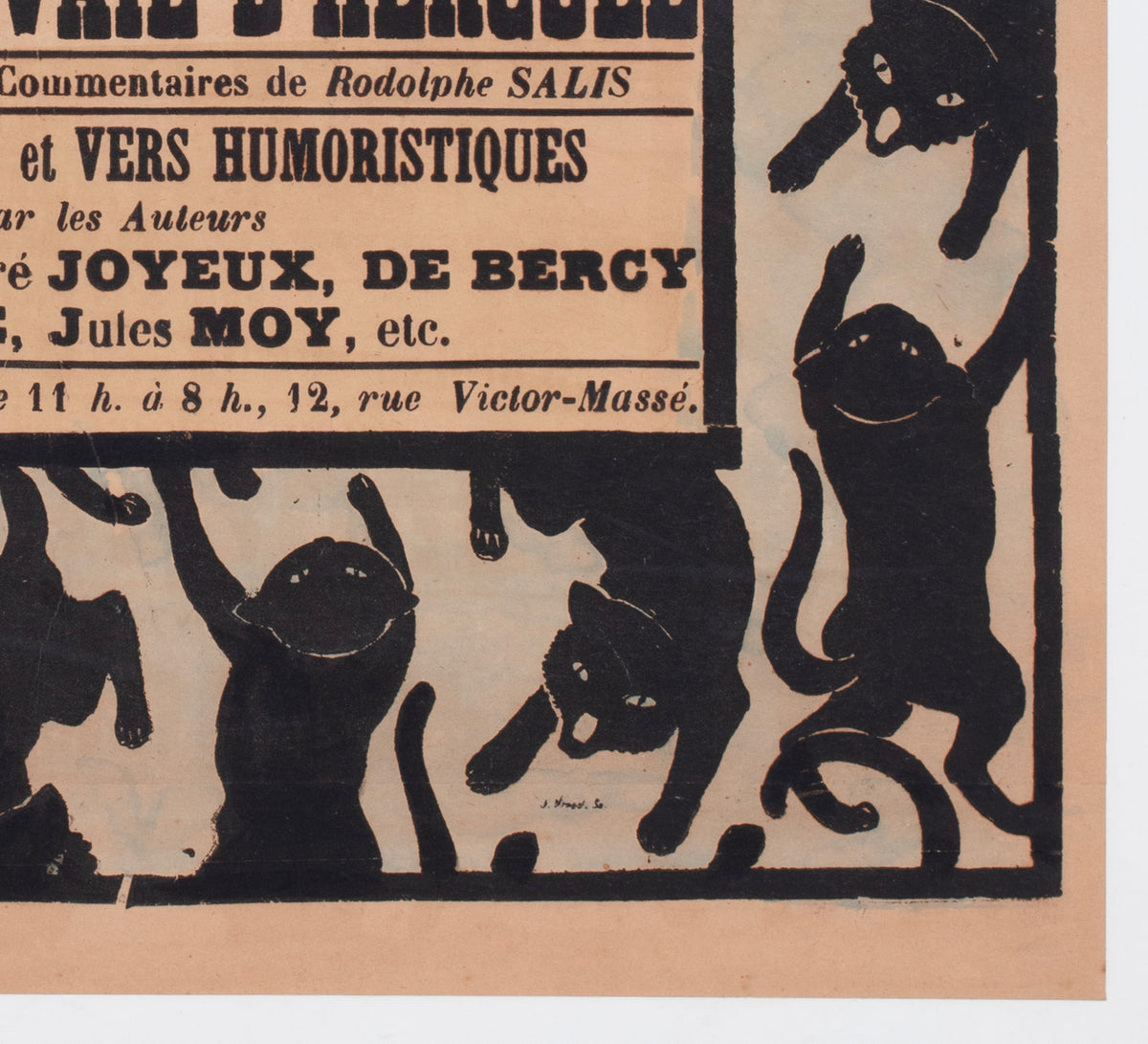 Chat Noir 1896 French Theatre Advertising Poster Henri Riviere - detail