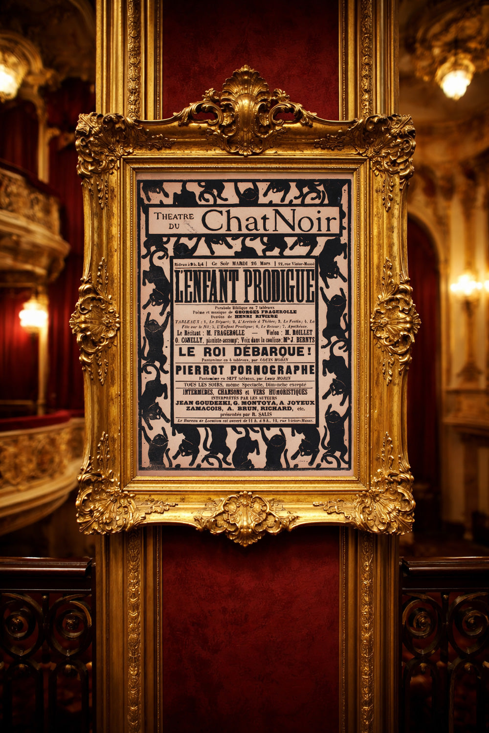 chat noir c1895 french theatre advertising poster henri riviere