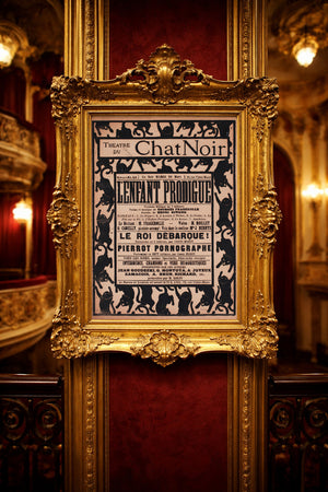 chat noir c1895 french theatre advertising poster henri riviere