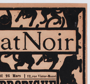 chat noir c1895 french theatre advertising poster henri riviere - detail