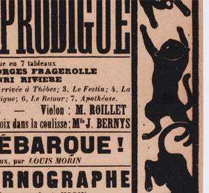 chat noir c1895 french theatre advertising poster henri riviere - detail