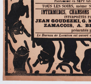 chat noir c1895 french theatre advertising poster henri riviere - detail