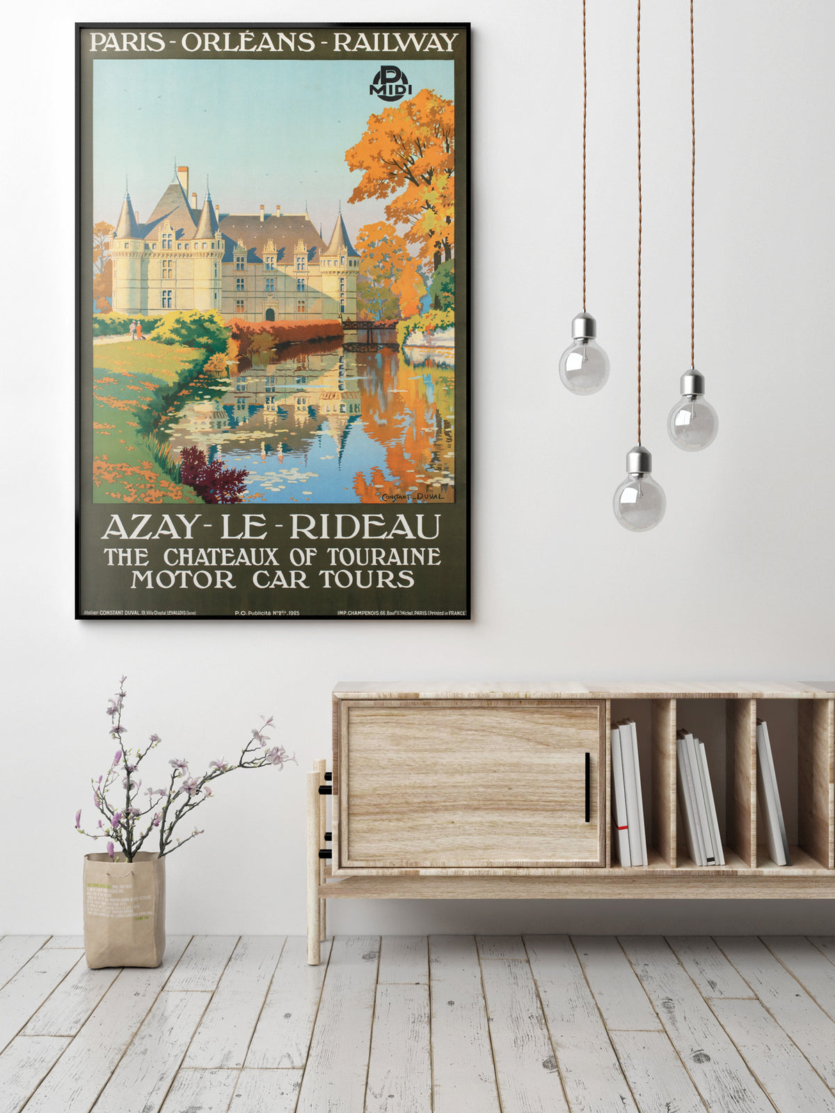 Chateaux D'Azay le Rideau c1925 French Travel Advertising Poster Contant Duval