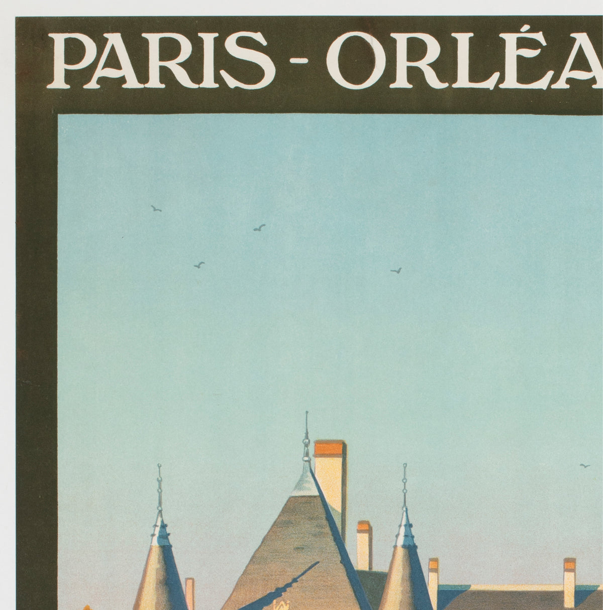 Chateaux D'Azay le Rideau c1925 French Travel Advertising Poster Contant Duval - detail