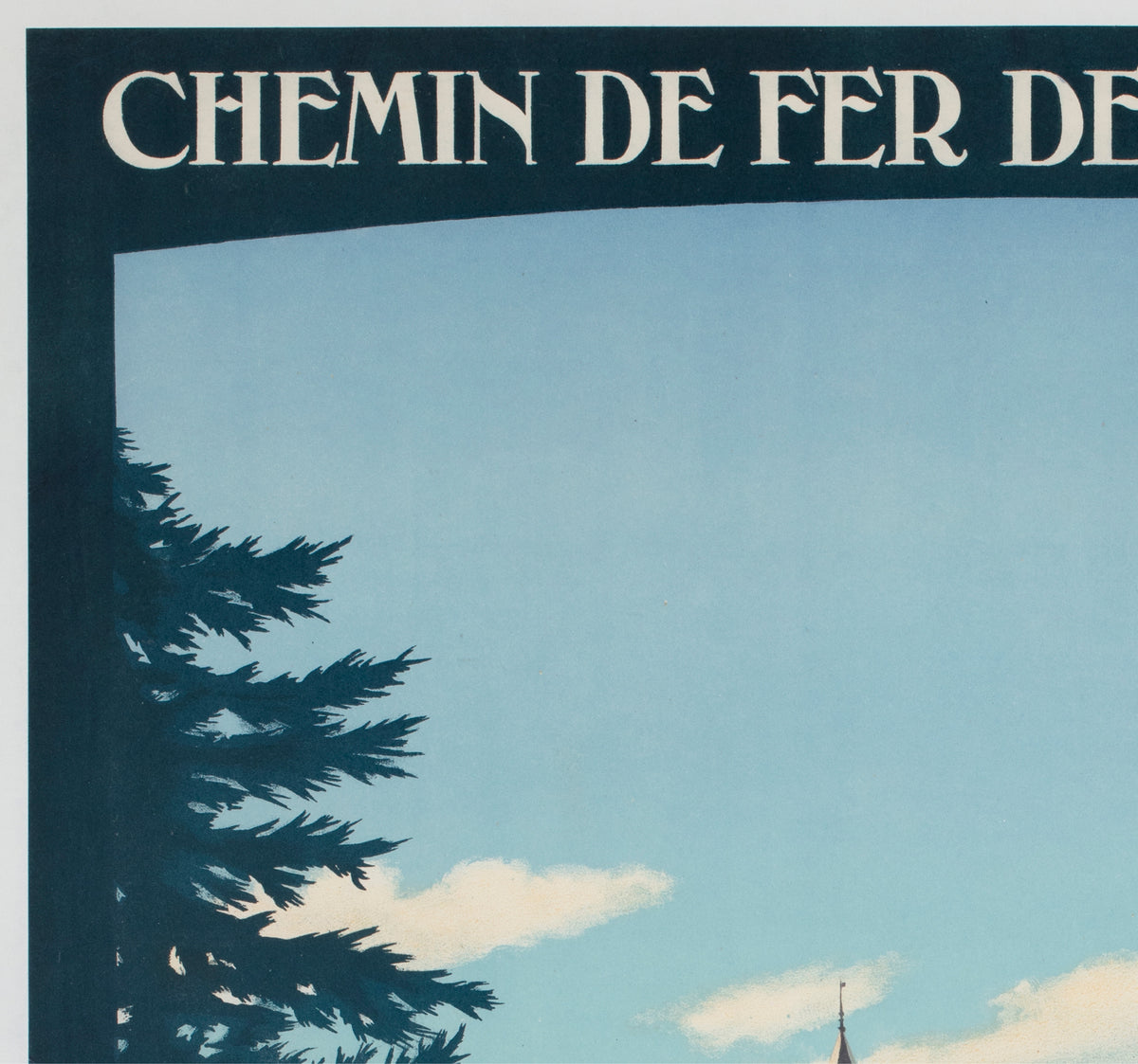 Chaumont c1928 French Railway Travel Advertising Poster Contant Duval - detail