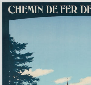 Chaumont c1928 French Railway Travel Advertising Poster Contant Duval - detail