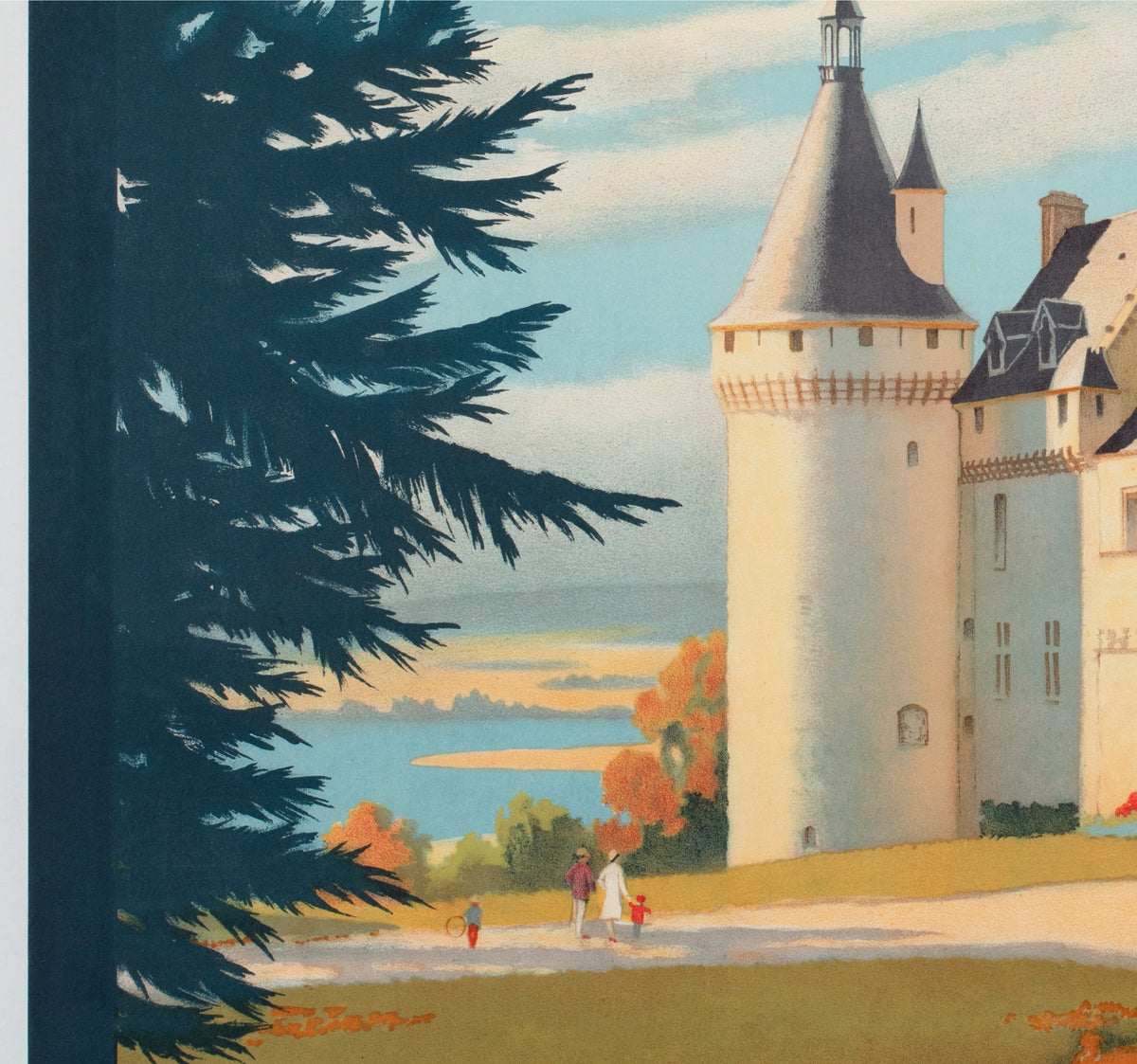 Chaumont c1928 French Railway Travel Advertising Poster Contant Duval - detail