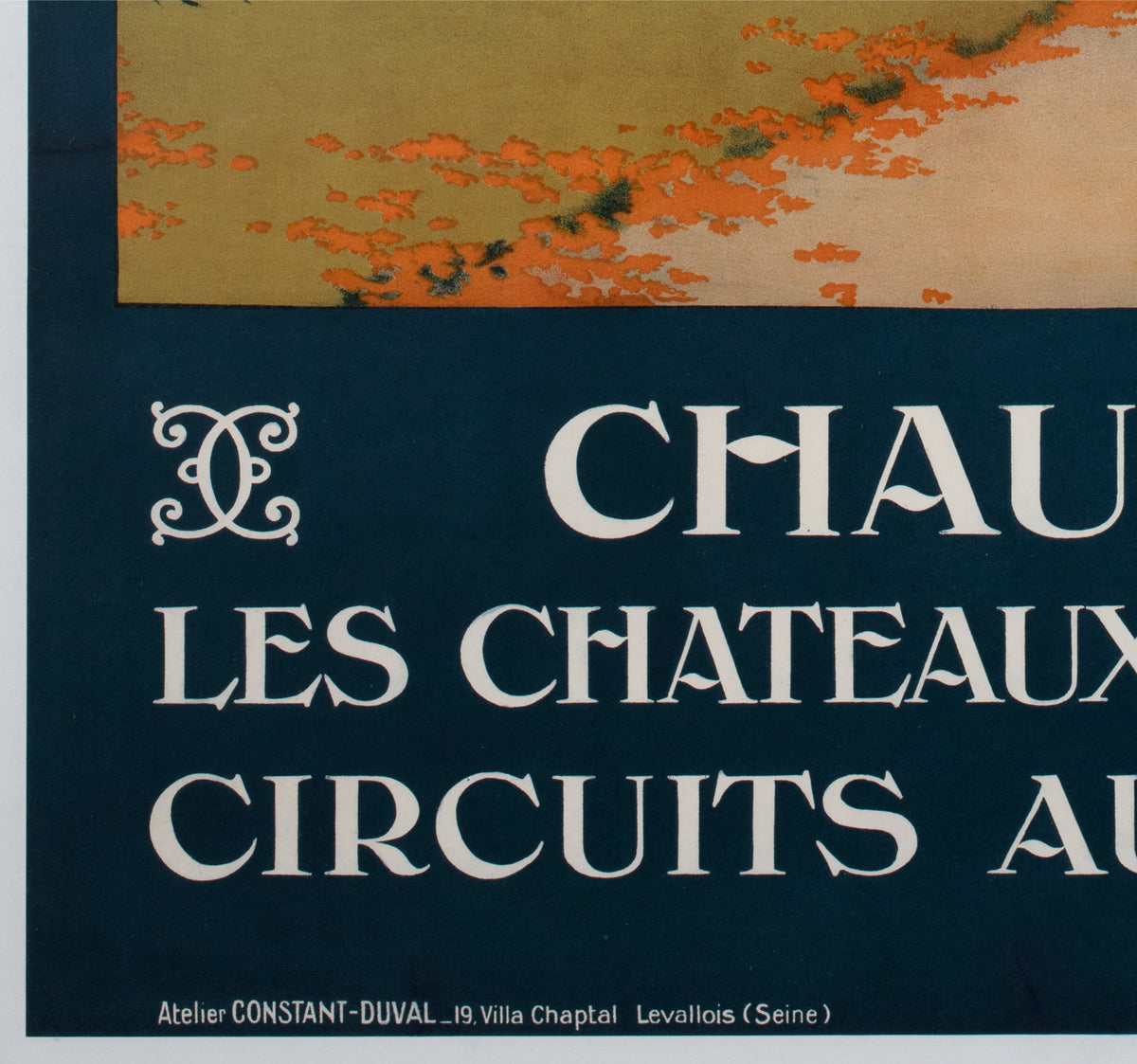 Chaumont c1928 French Railway Travel Advertising Poster Contant Duval - detail