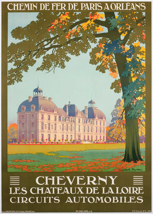 Cheverny c1926 French Railway Travel Advertising Poster Contant Duval