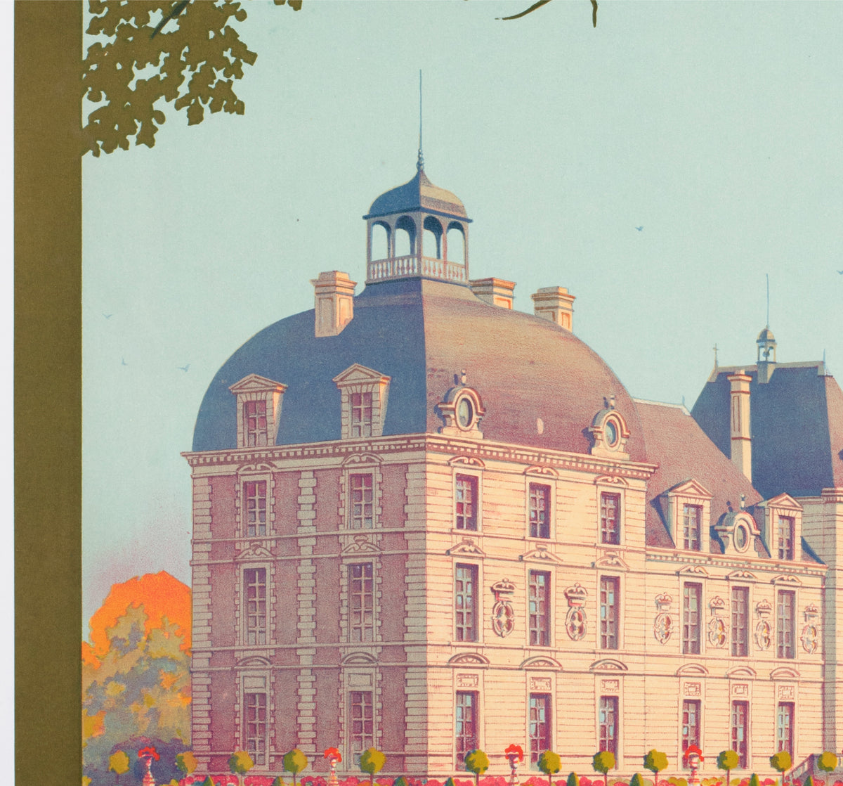 Cheverny c1926 French Railway Travel Advertising Poster Contant Duval - detail