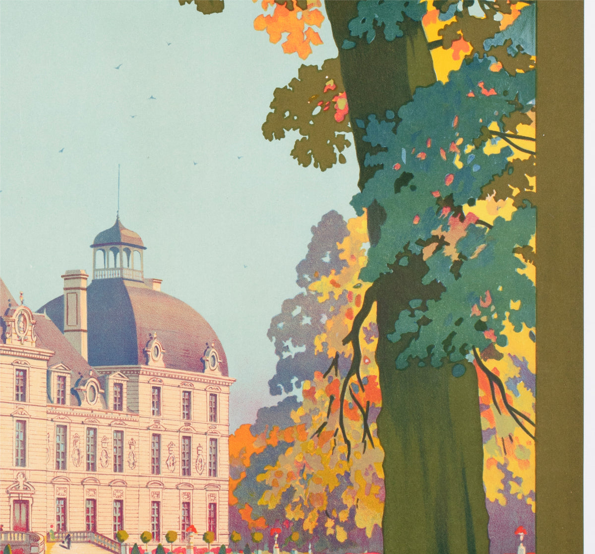 Cheverny c1926 French Railway Travel Advertising Poster Contant Duval - detail