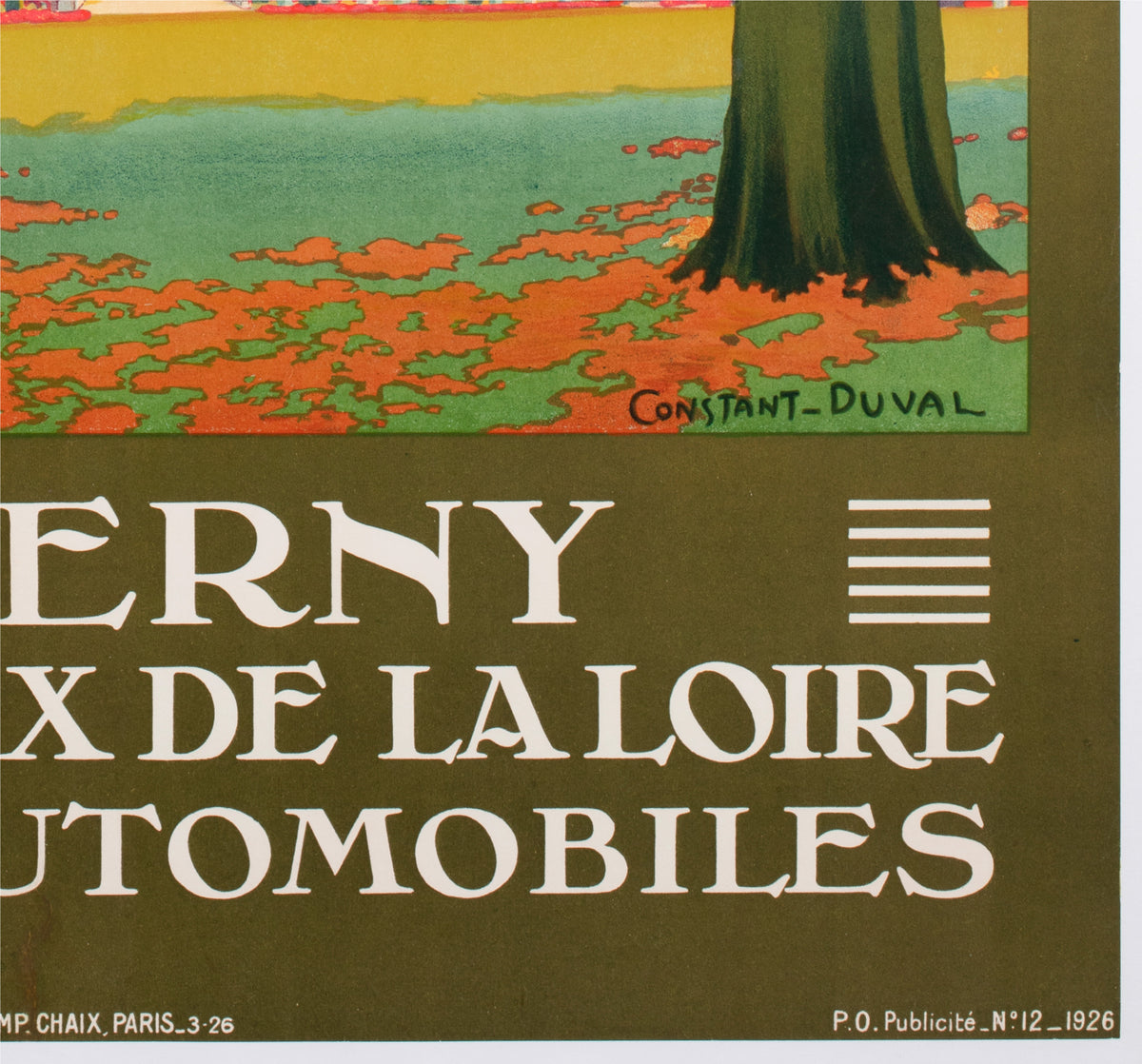 Cheverny c1926 French Railway Travel Advertising Poster Contant Duval - detail