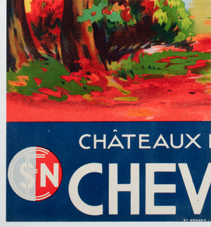 Cheverny c1937 SNCF French Railway Travel Advertising Poster E Paul Champseix - detail