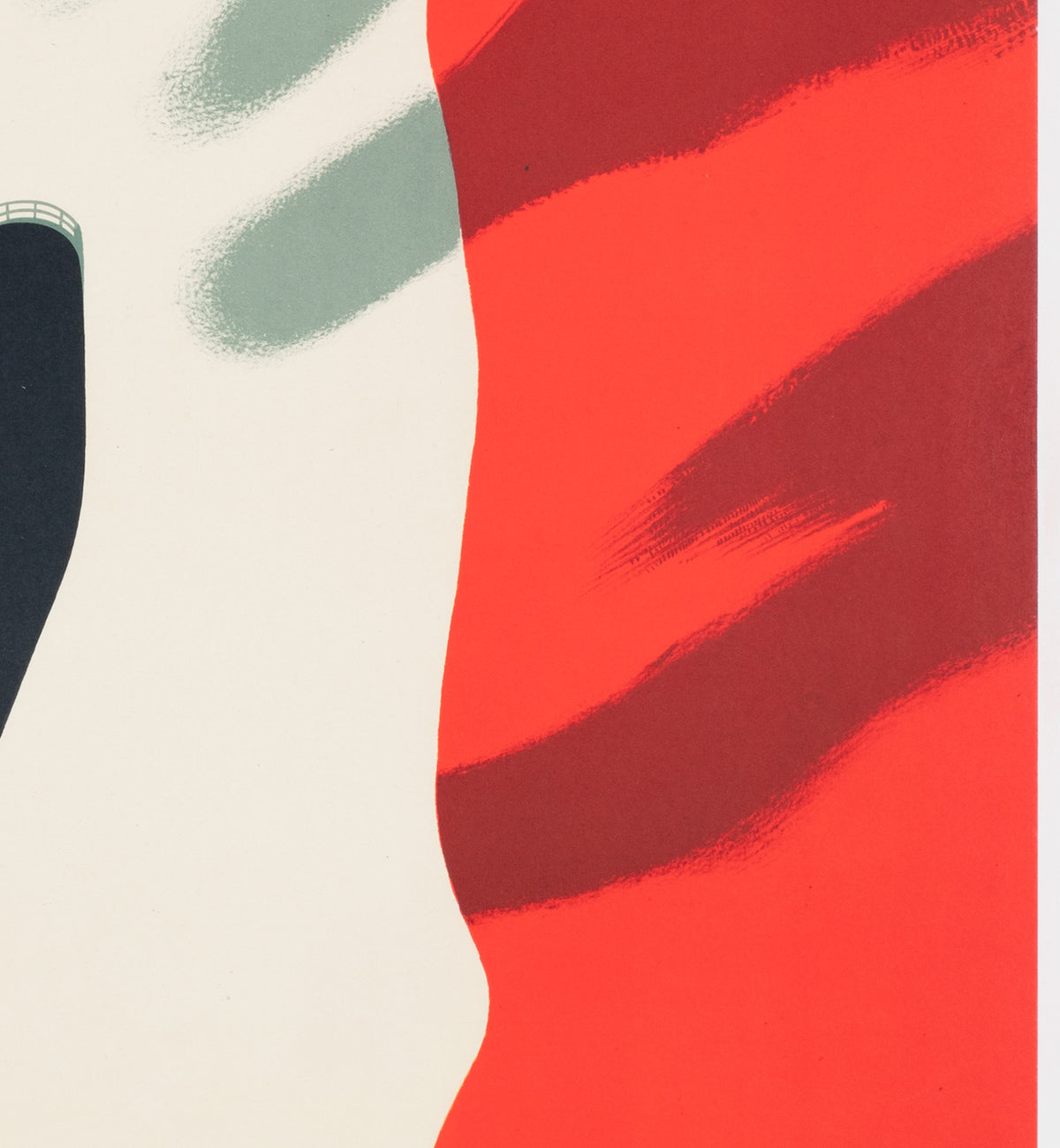 Cie Gle Transatlantique 1950s French Line Large Travel Poster, Paul Colin - detail