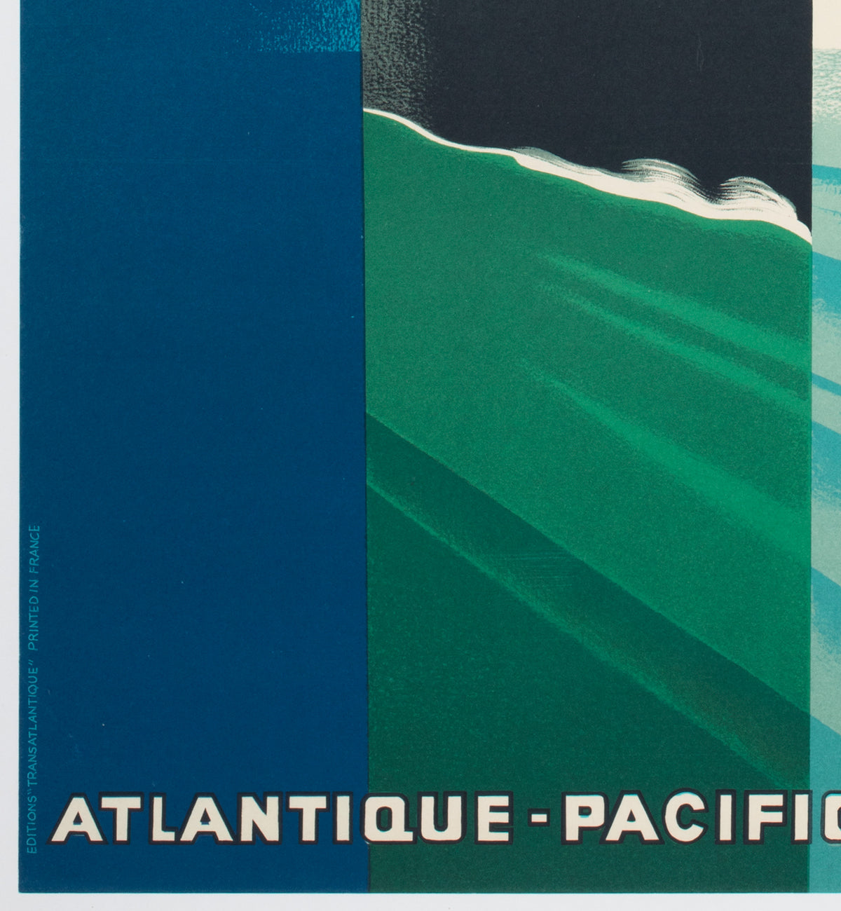 Cie Gle Transatlantique 1950s French Line Large Travel Poster, Paul Colin - detail