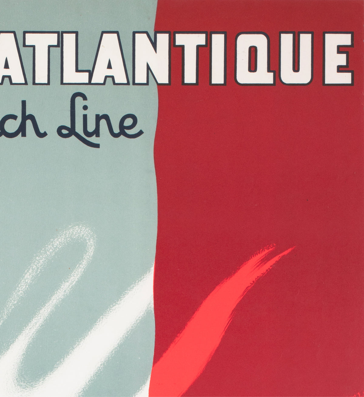 cie gle transatlantique 1950s french line large travel poster paul colin - detail