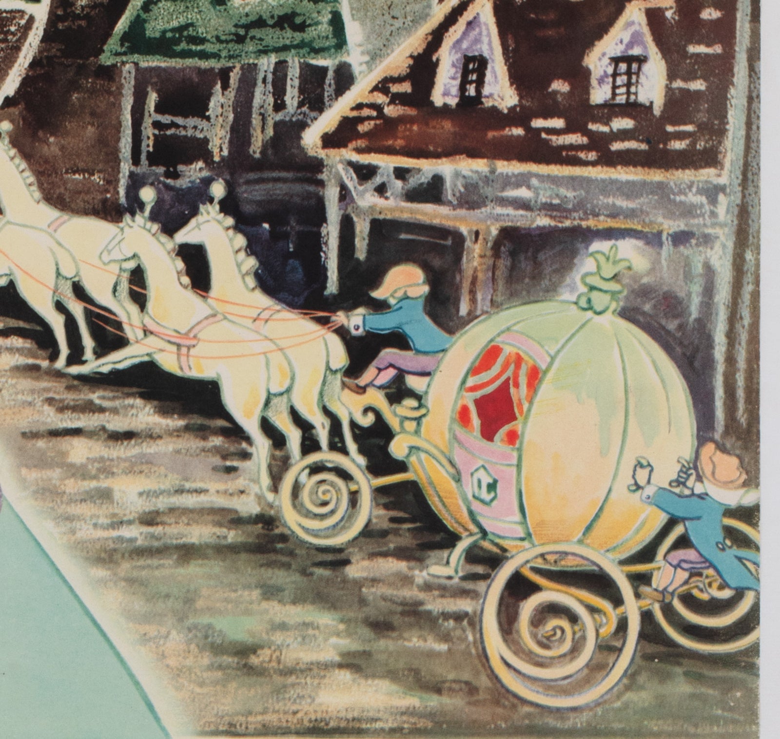 Cinderella R1950s Japanese B2 Film Movie Poster - detail